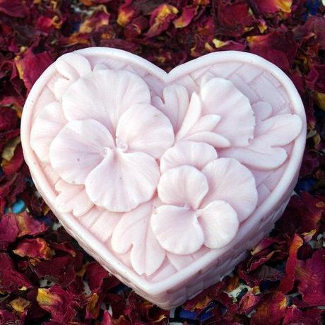 Heart and Pansy Rose Goats Milk Soap