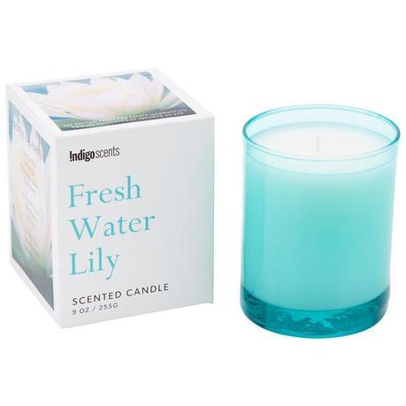 Indigo Scents' Water Lily Sprayed Glass Candle