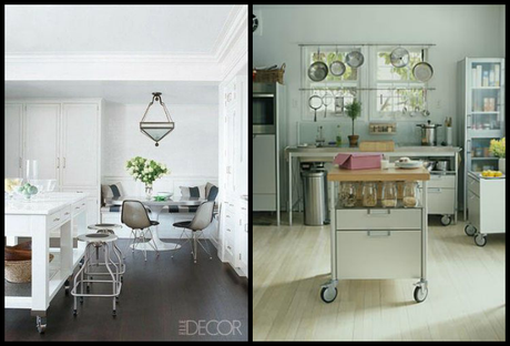 decor inspirations: rolling kitchen islands @Simone Design Blog Rolling kitchen islands @Simone Design Blog
