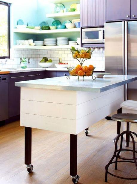 Rolling kitchen islands @Simone Design Blog