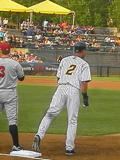 Don't turn your back on this guy at first base