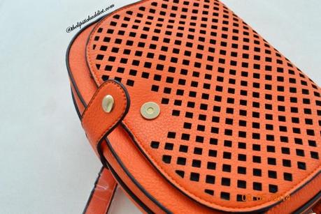 My Style : Tangerine Laser Cut Crossbody Handbag from DonebyNone