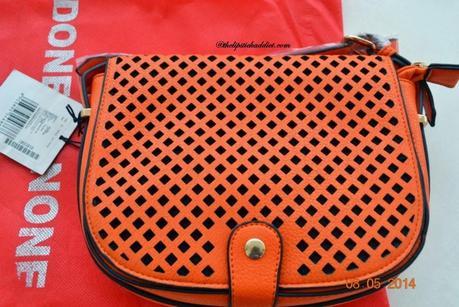 My Style : Tangerine Laser Cut Crossbody Handbag from DonebyNone