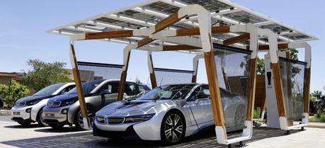 BMW develops a solar carport that generates electricity for the BMW i models