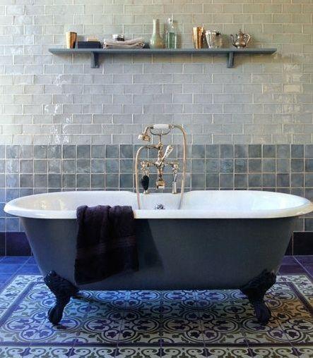 Mediterranean Bathroom Claw foot Tub