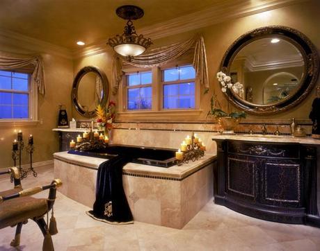 Mediterranean His and Hers Bathroom