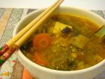 Curry Vegetable Soup with Tofu. Mediterranean-Chinese fusion