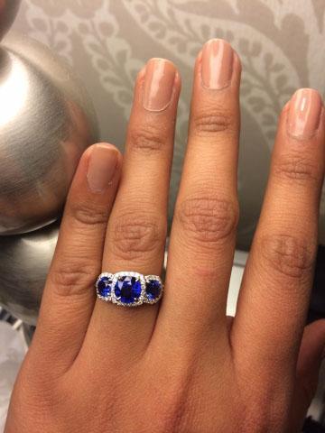 sapphire and diamond 3-stone ring shared by kama_s