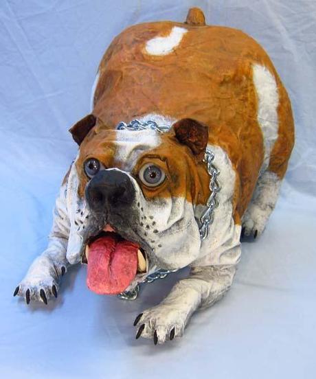 Paper Mache Bulldog-Done!