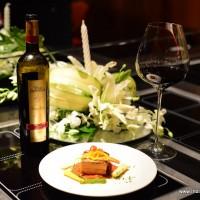 Eggplant and seasonal vegetables lasagna of polenta