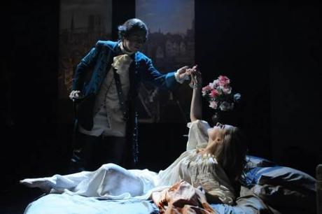 Daniel Noyola Monsieur de Bretigny and Sydney Mancasola as Manon. Photo credit Paul Sirochman Photography