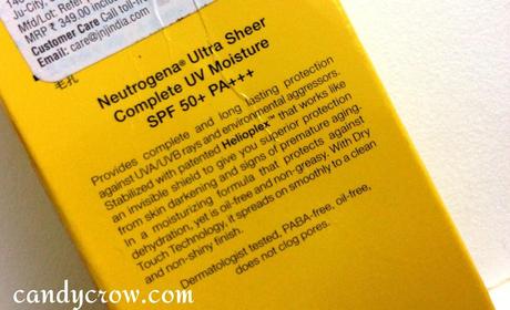 Neutrogena Ultra Sheer Complete UV Moisture SPF 50 Review