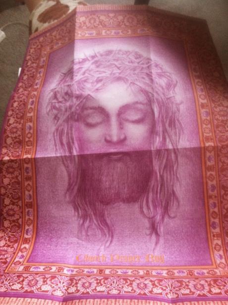 White Jesus Prayer Rug