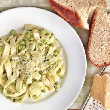 broad bean pea and mint pasta