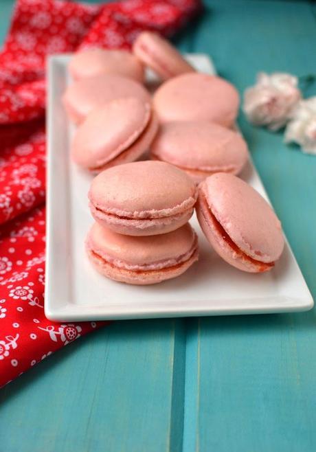 Rose Raspberry Macarons