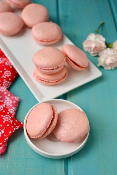 Rose Raspberry Macarons