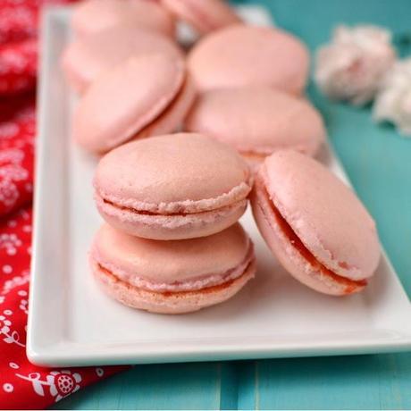 Rose Raspberry Macarons