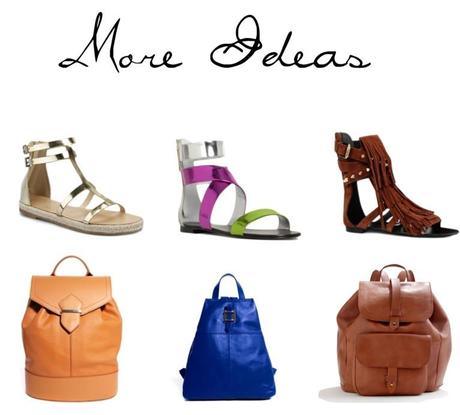 Sandals and leather backpacks