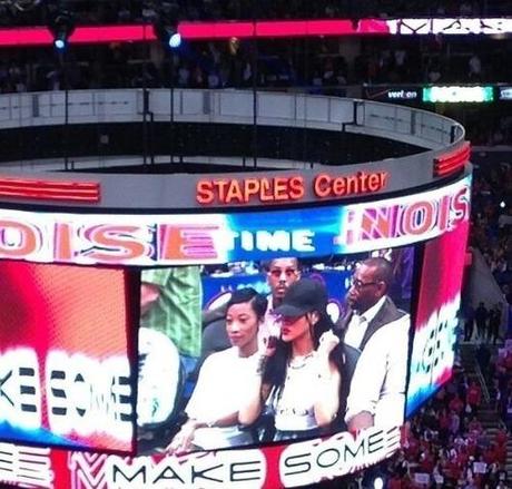 Rihanna Attends Clippers Game