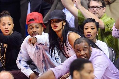 Rihanna Attends Clippers Game