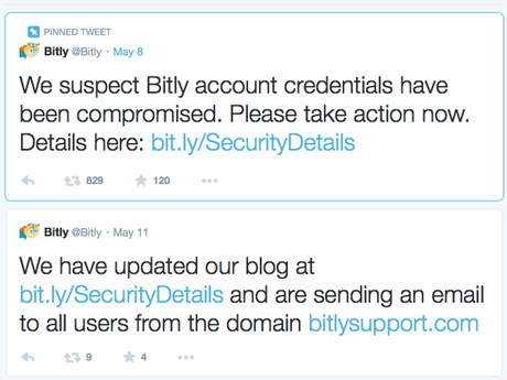 Bit.ly Accounts Compromised. What To Do Next screenshot from Twitter