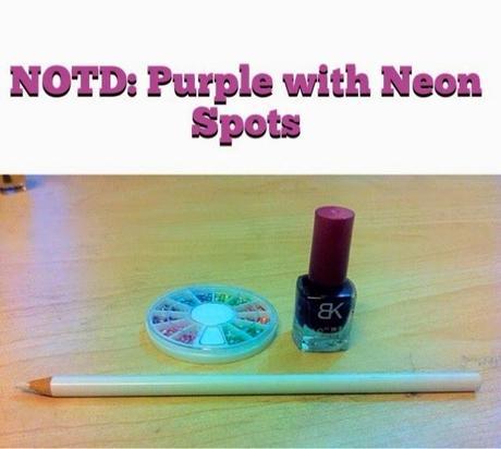NOTD: Purple with Neon Spots NOTD: Purple with Neon Spots