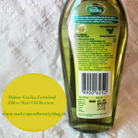 Dabur Vatika Enriched Olive Hair Oil Review