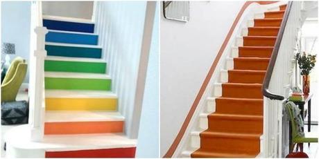 colorful painted stairs @Simone Design Blog