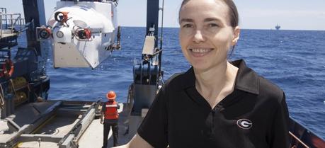 Samantha Joye, a professor of marine sciences in the Franklin College of Arts and Sciences, studies the oil plumes generated by the 2010 Deepwater Horizon blowout.