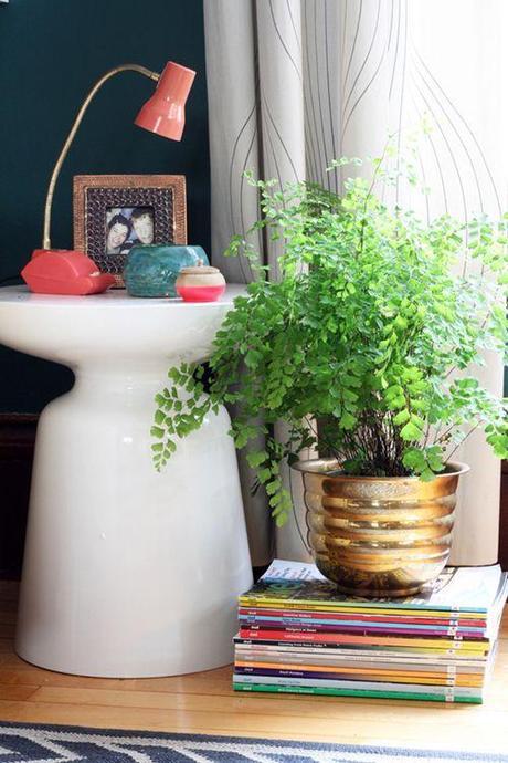 Sneak Peek: Best of Indoor Plants. Copper plant holder in Alison and Jeff Allen’s South Minneapolis home. #sneakpeek