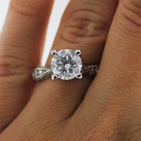 Tacori 18kt white gold engagement ring