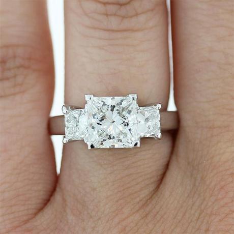 Princess Cut Three Stone engagement ring