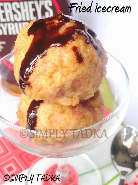 Fried Ice cream with Chocolate Sauce