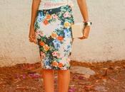 Floral Pencil Skirt Looking Back