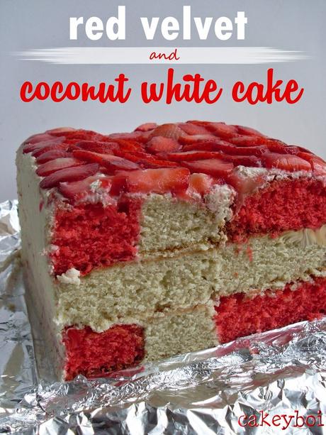 Red Velvet and Coconut White Cake for Eurovision