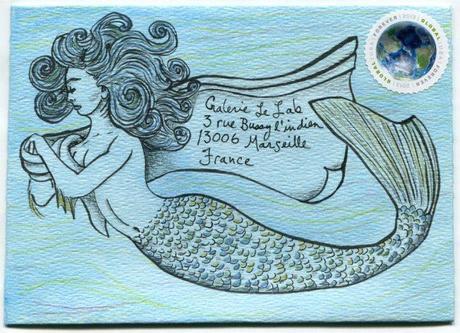 Mermaid mail art found by The Friday Rejoicer
