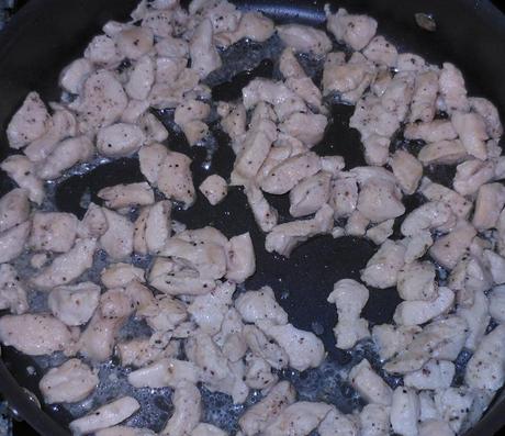 Which I cooked in a non-stick skillet with olive oil and seasoned with salt and pepper.