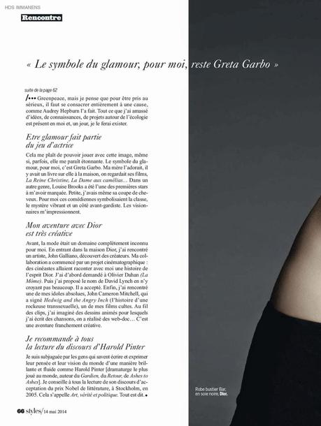 Marion Cotillard For Lexpress Styles Magazine, France, May 2014