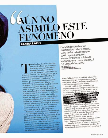 Clara Lago For Grazia Magazine, Spain, May 2014