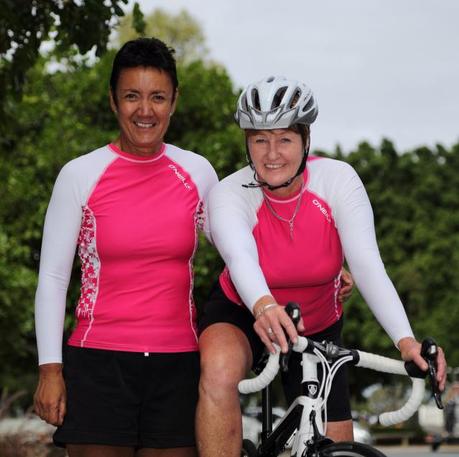 Riding for a cure and kicking cancer's arse ... Emiliia and Di.