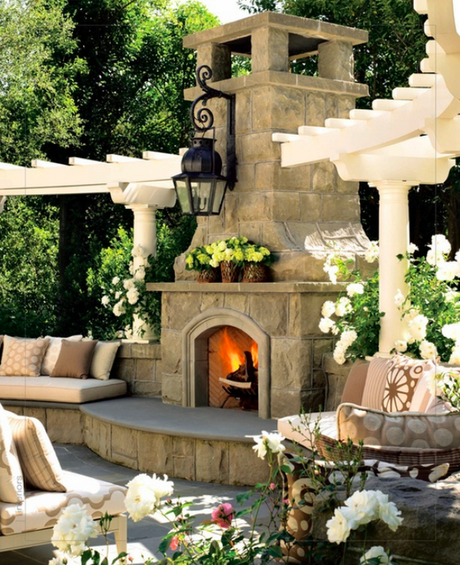 outdoor fireplace