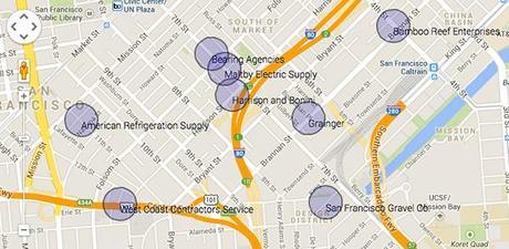Example of Landmarks Displayed on GPS Tracking Software