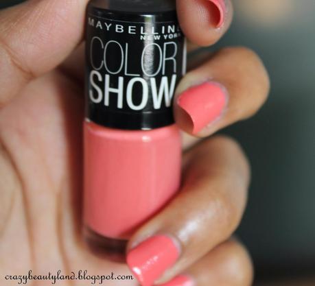 Maybelline Color Show Nail Polish in Coral Craze (211) - Review, Photos, NOTD, Price in India