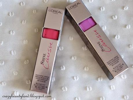 Review of L'Oreal Paris Shine Caresse Lip Color in the shade 603 Milady and 604 Bella. Dupe of YSL Glossy Stains