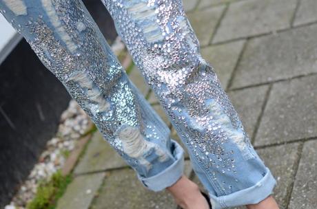 jeans sequin distressed denim boyfriend religion