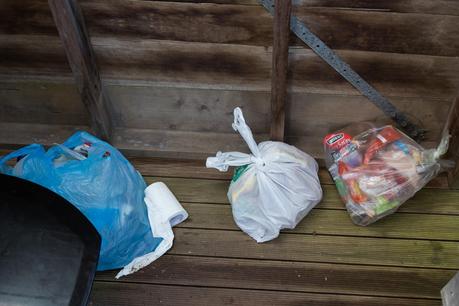 discarded rubbish bags in devils kitchen toilet