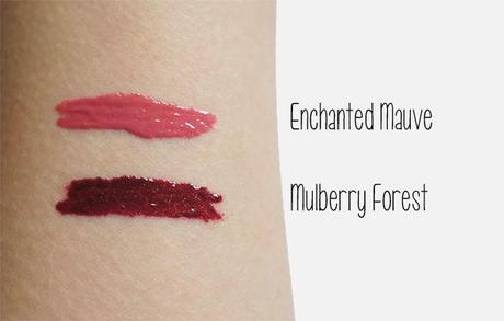Mary Kay Fairytales and fantasy collection glossy lip stain swatches