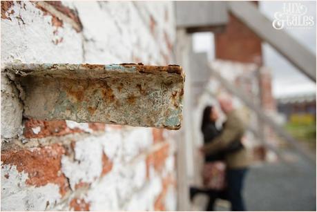 Peeling brick at engagement shoot