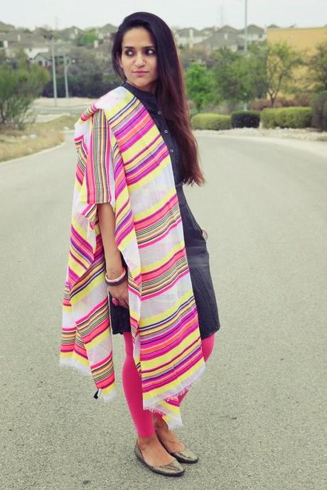 Banana Republic Shirt Dress, UO Leggings, GAP Scarf, Tanvii.com