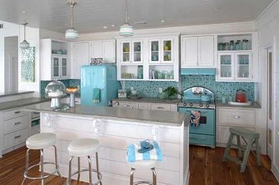 blue retro vintage Kitchen design